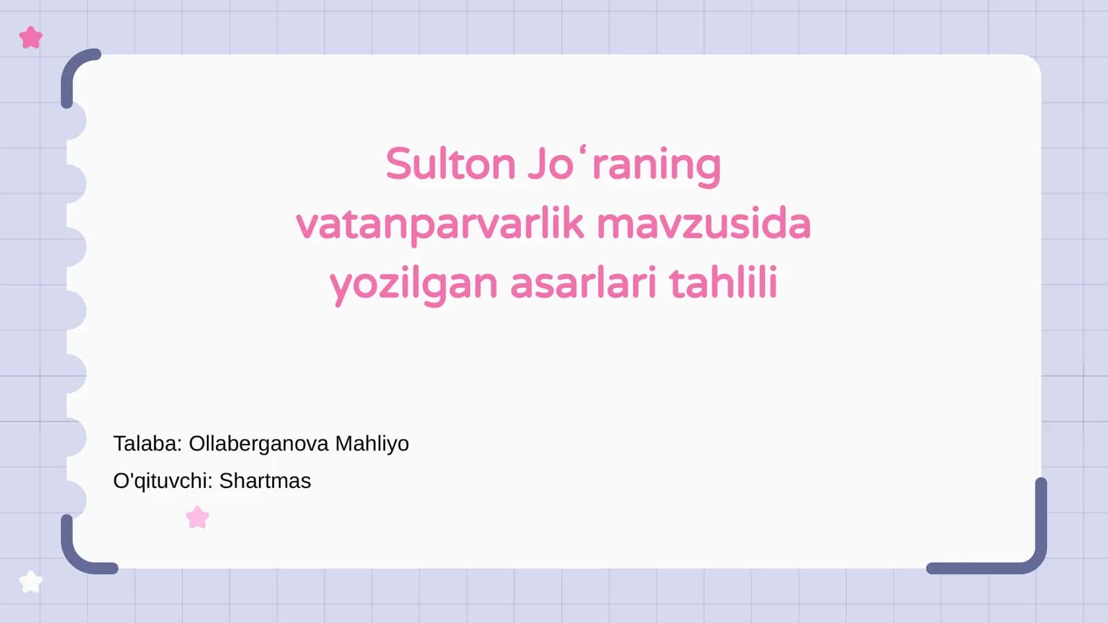Sulton Joʻraning vatanparvarlik mavzusida yozilgan asarlari tahlili