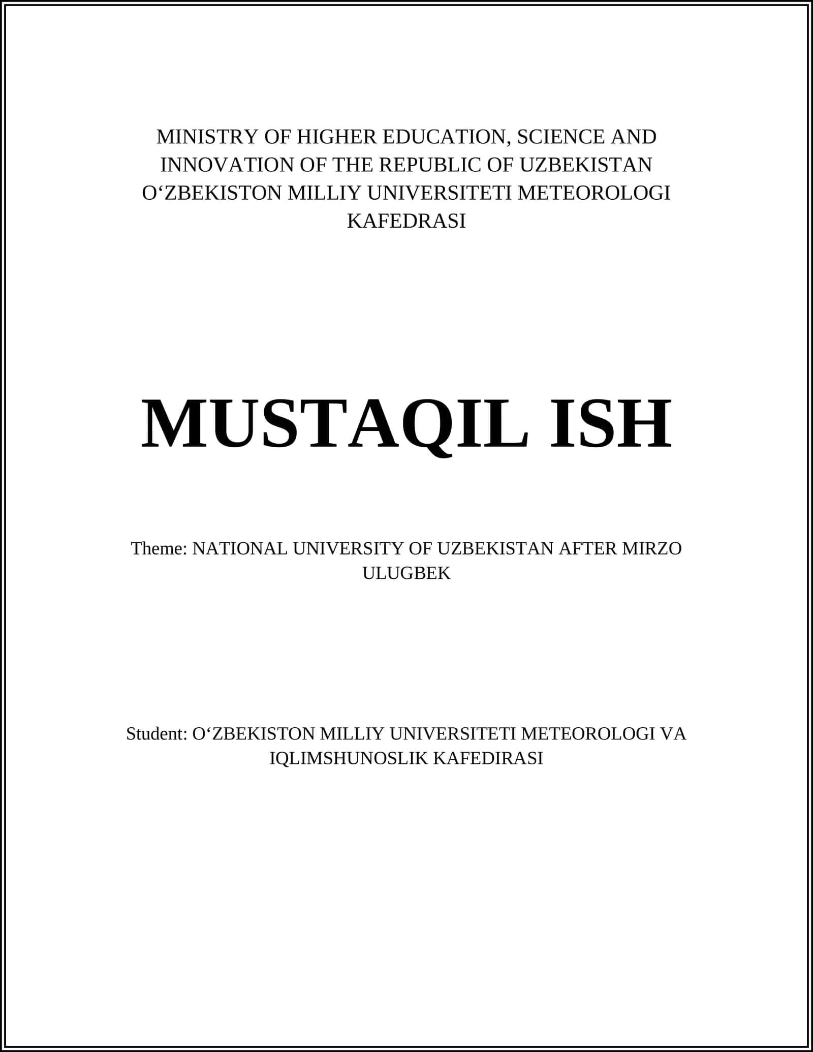 MUSTAQIL ISH