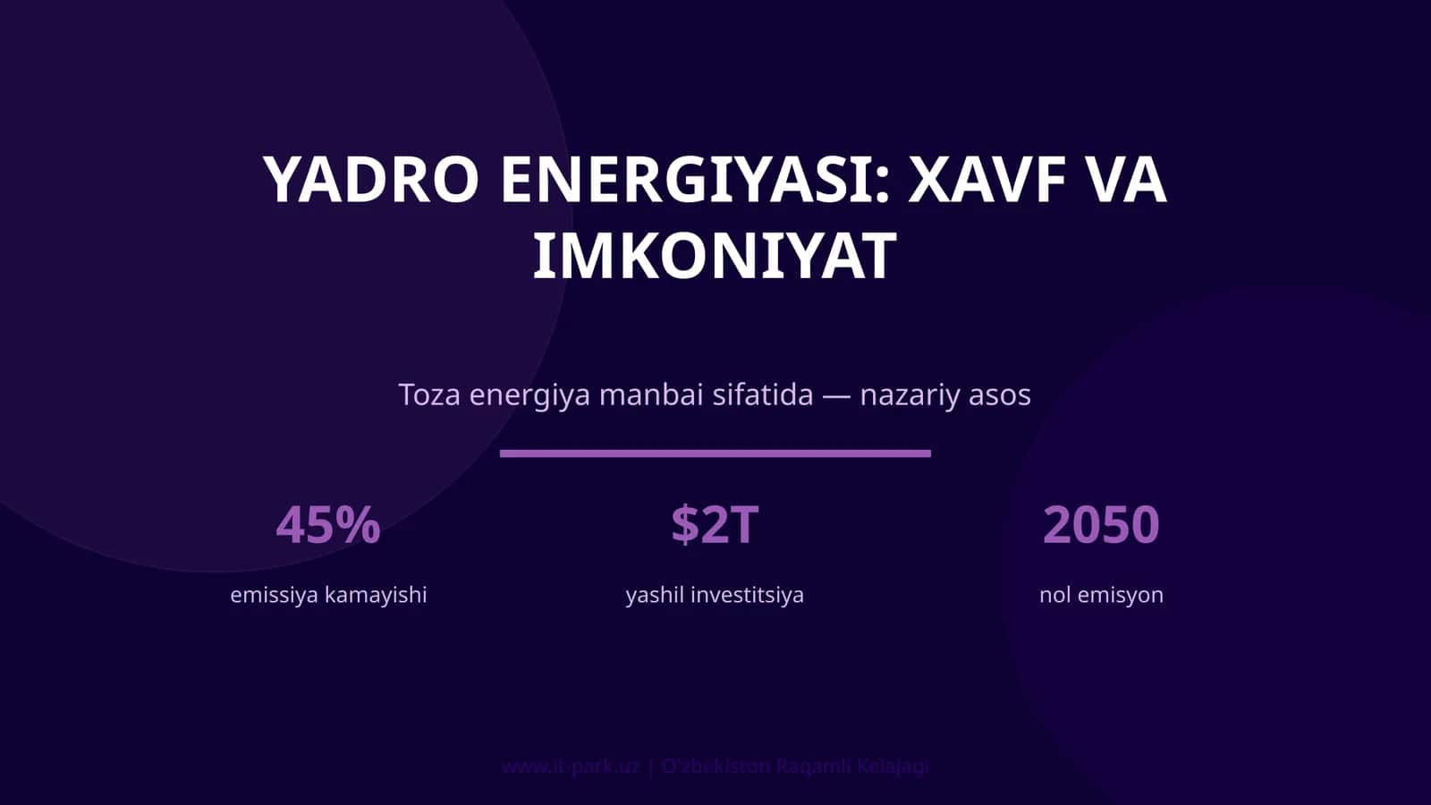 Yadro energiyasi: xavf va imkoniyat