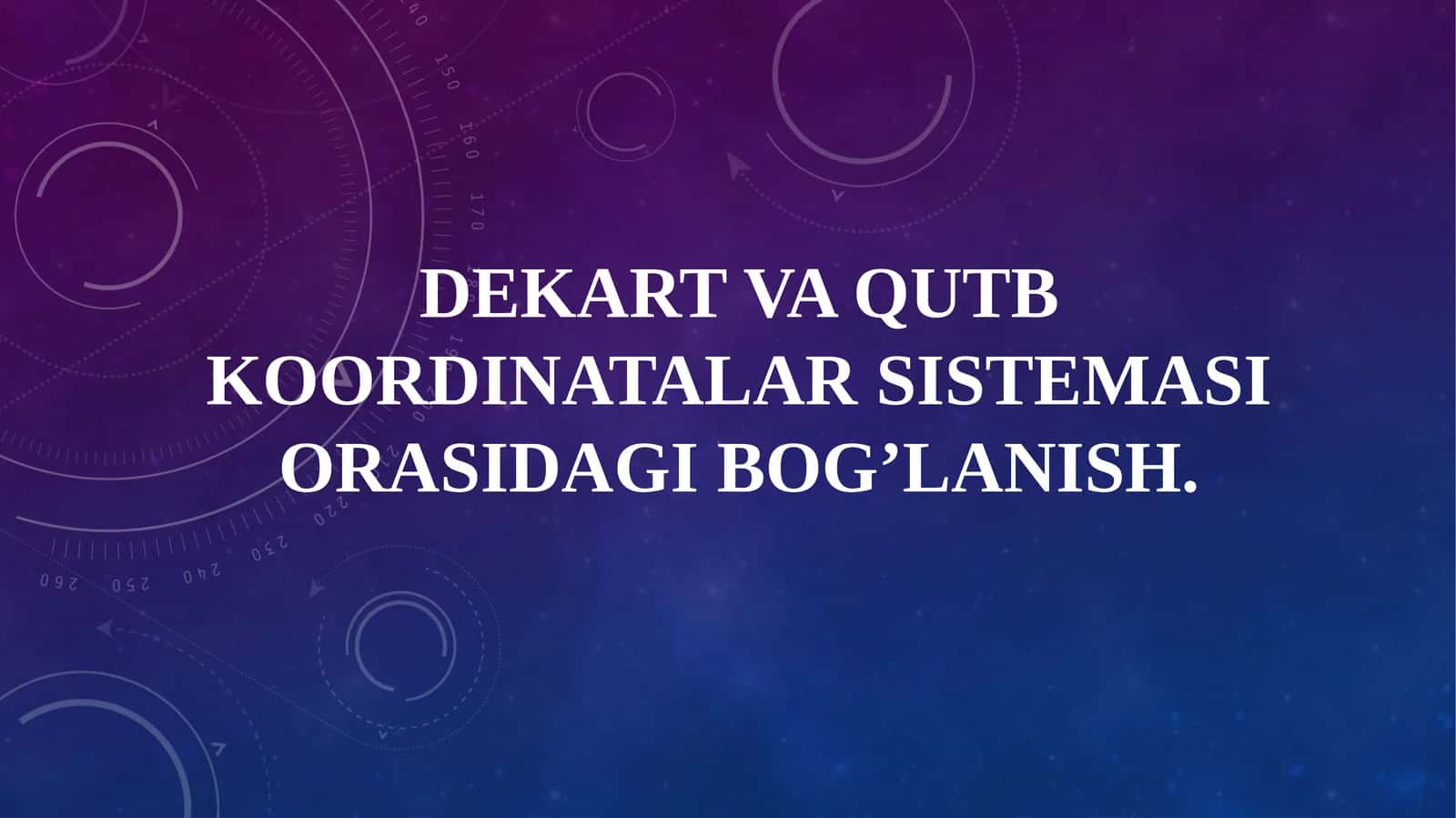 Dekart va qutb koordinatalari