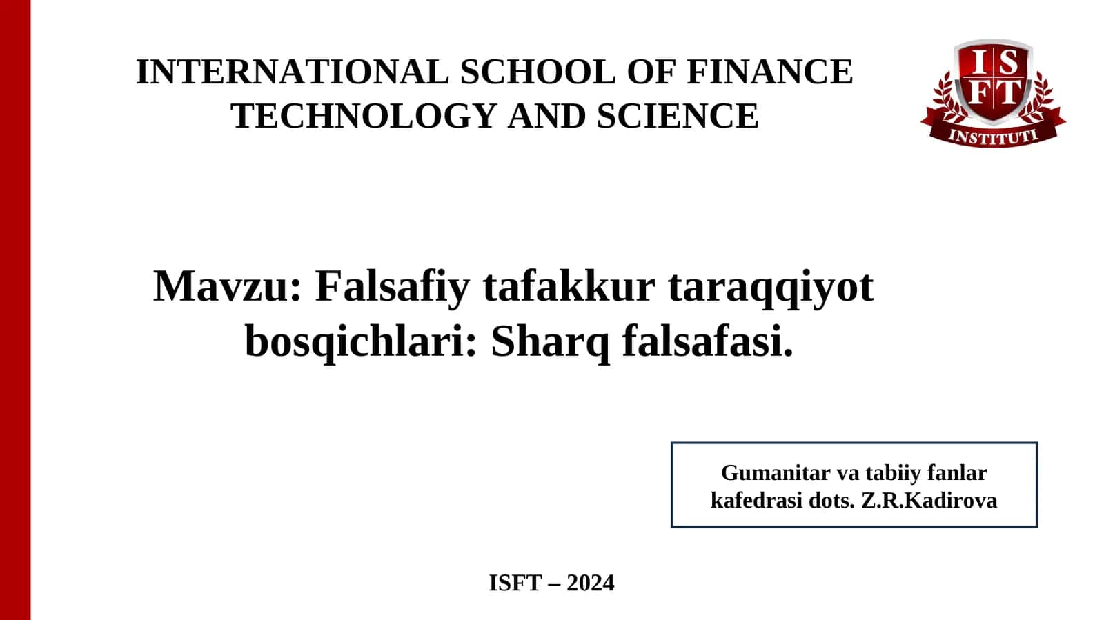 Falsafiy tafakkur taraqqiyot
