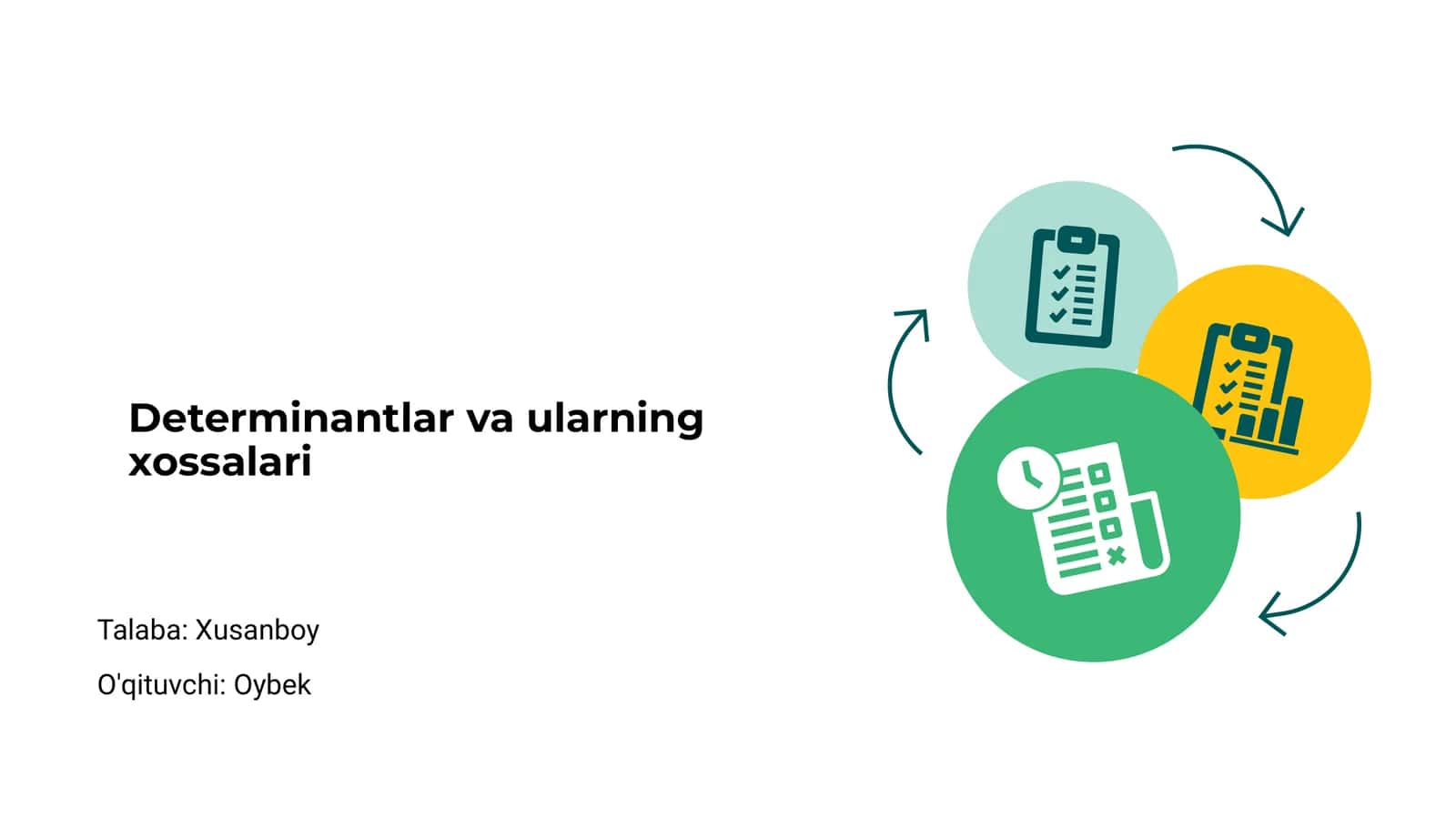 Determinantlar va ularning xossalari