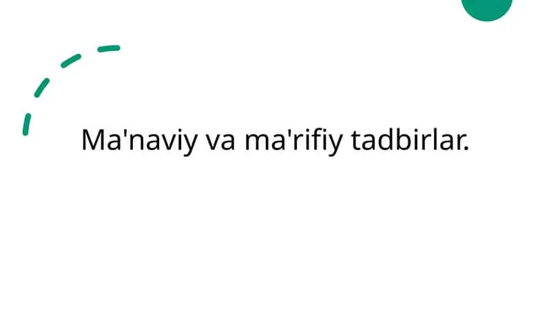 Ma'naviy va ma'rifiy tadbirlar