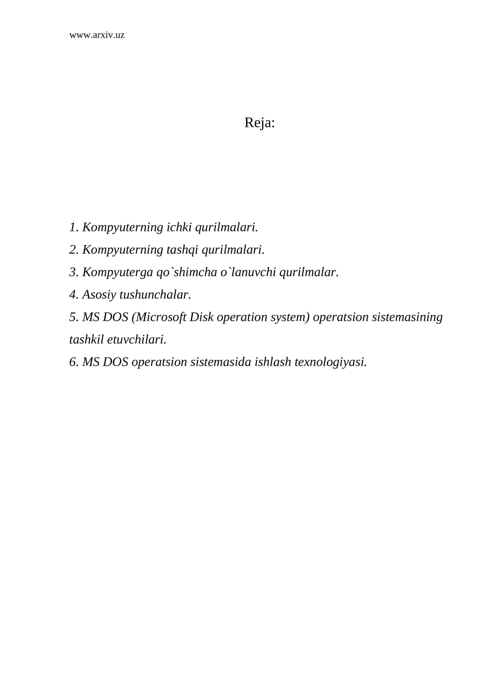 SHaxsiy kompyuterlarning asosiy qurilmalari