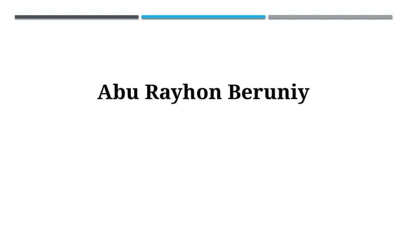 AbuRayhonBeruniy
