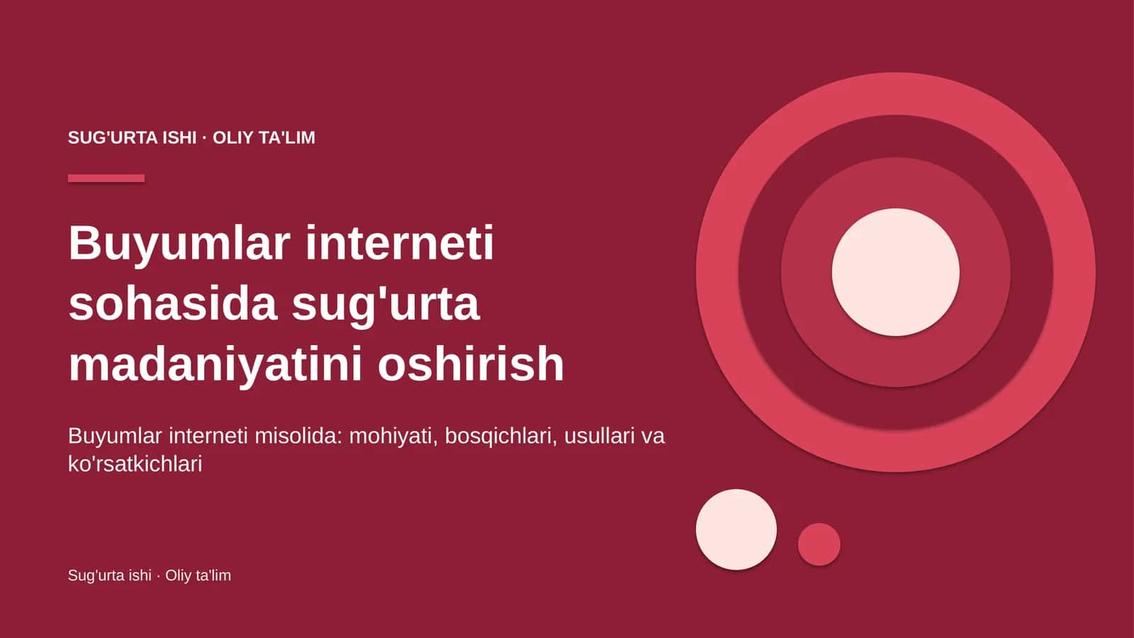 Buyumlar interneti sohasida sug'urta madaniyatini oshirish