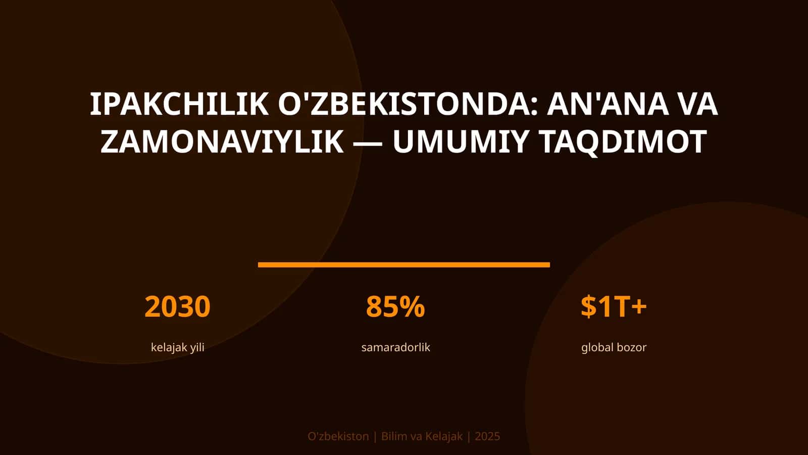Ipakchilik O'zbekistonda: an'ana va zamonaviylik — umumiy taqdimot