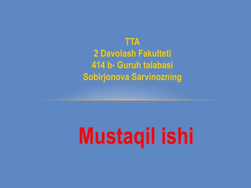 Mustaqil ish