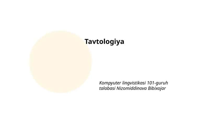 Tavtologiya
