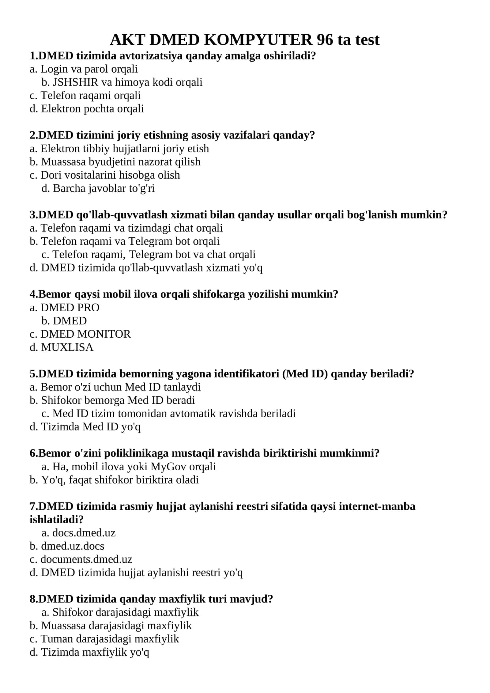 AKT DMED KOMPYUTER 96 ta test