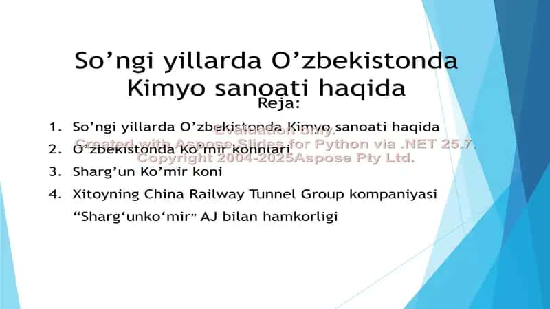 So‘ngi yillarda O‘zbekistonda Kimyo sanoati