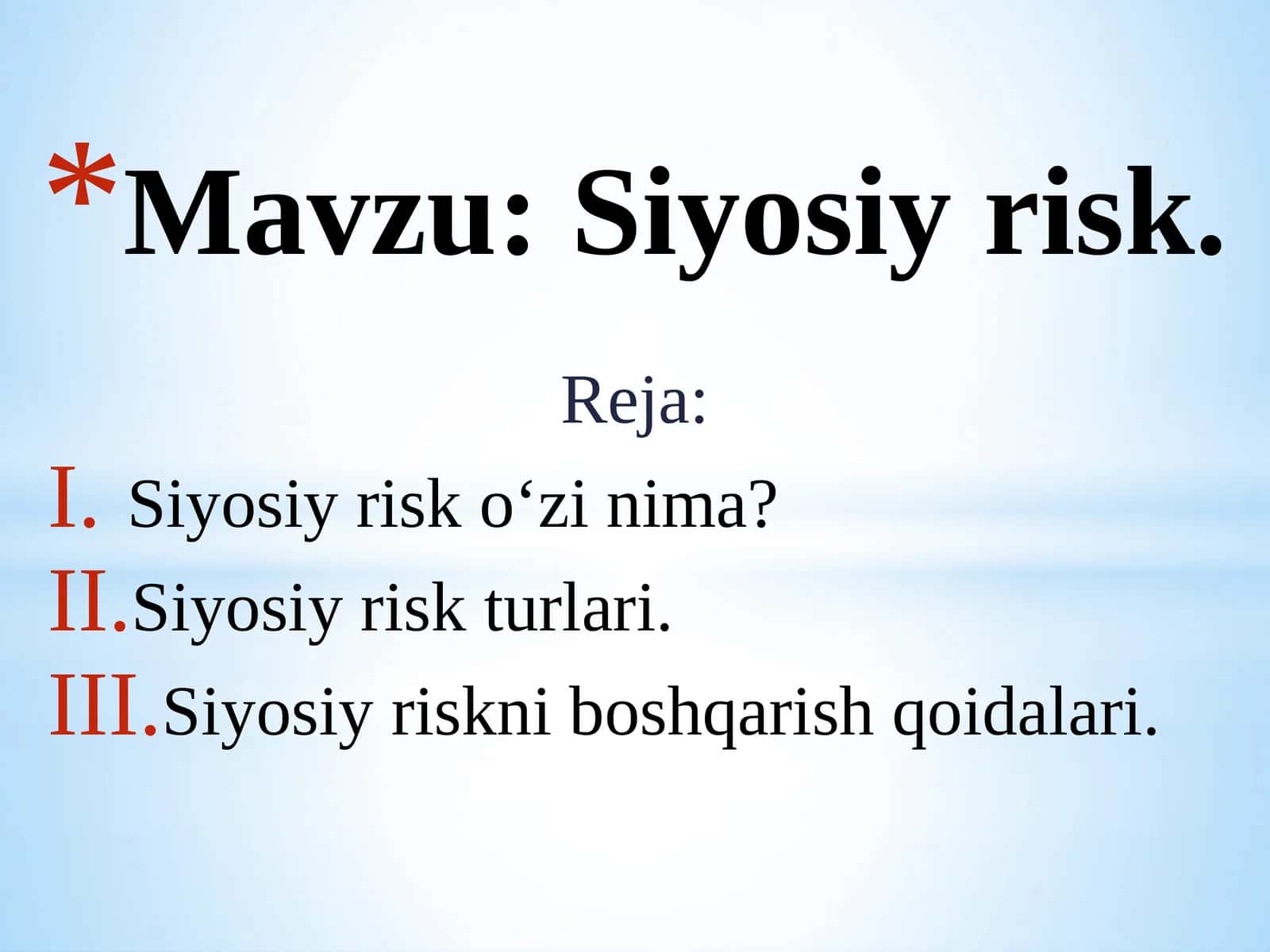Siyosiy risk.