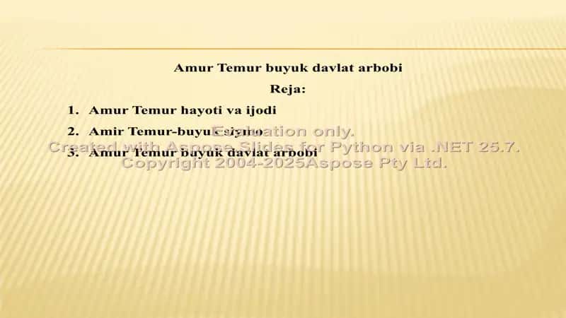 Amur Temur buyuk davlat arbobi