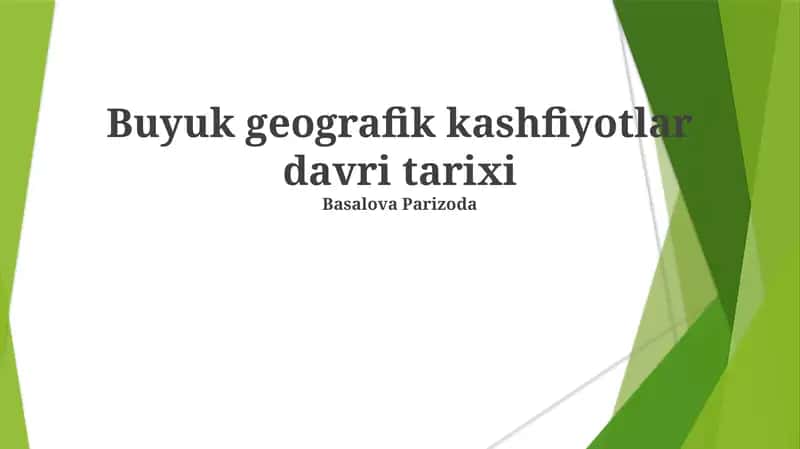 Buyuk geografik kashfiyotlar davri tarixi