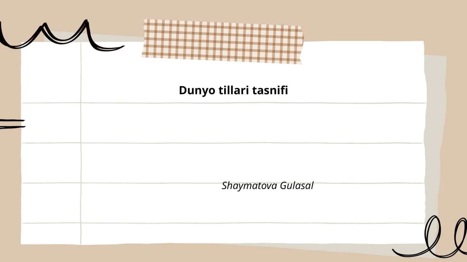 Dunyo tillari tasnifi