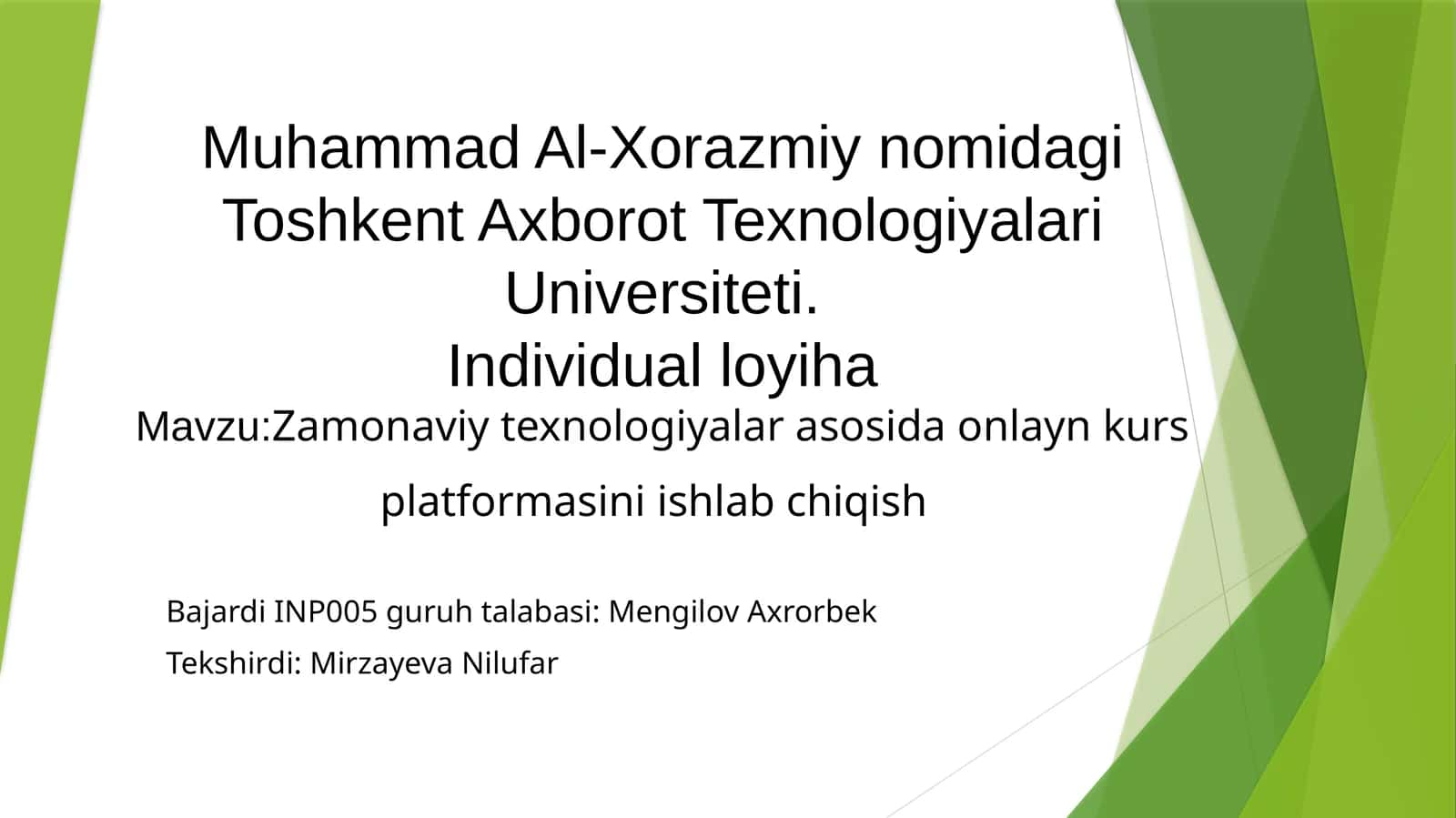 Muhammad Al-XorazmiynomidagiToshkentAxborotTexnologiyalariUniversiteti