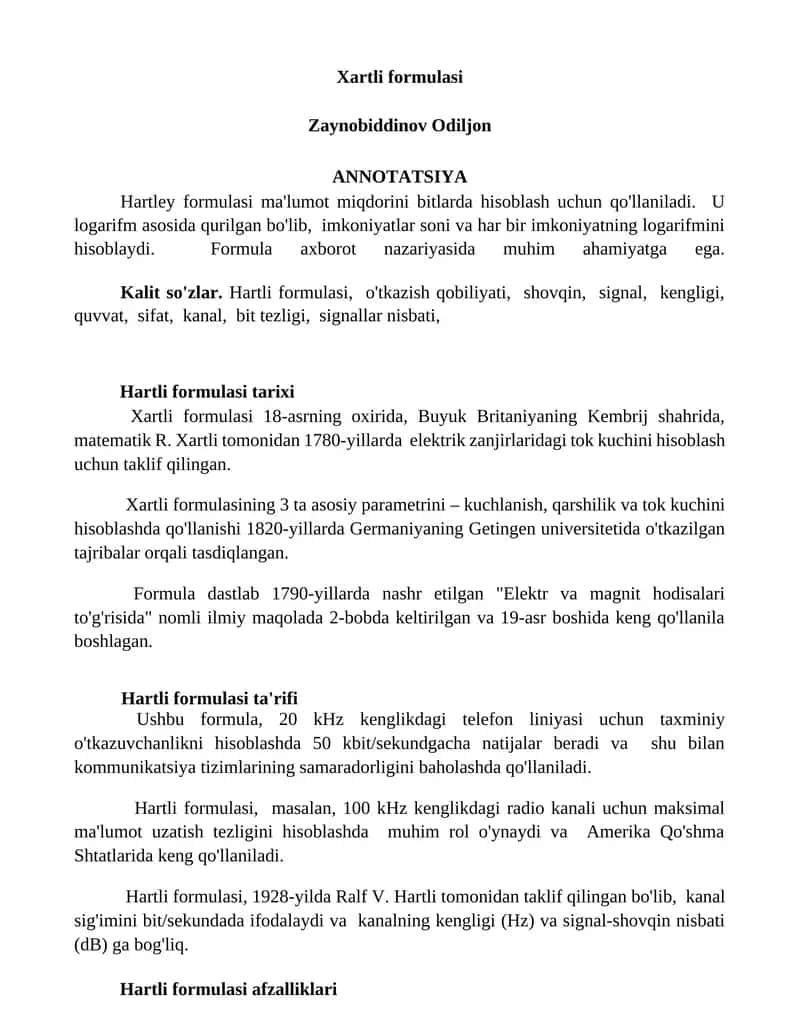 Xartli formulasi