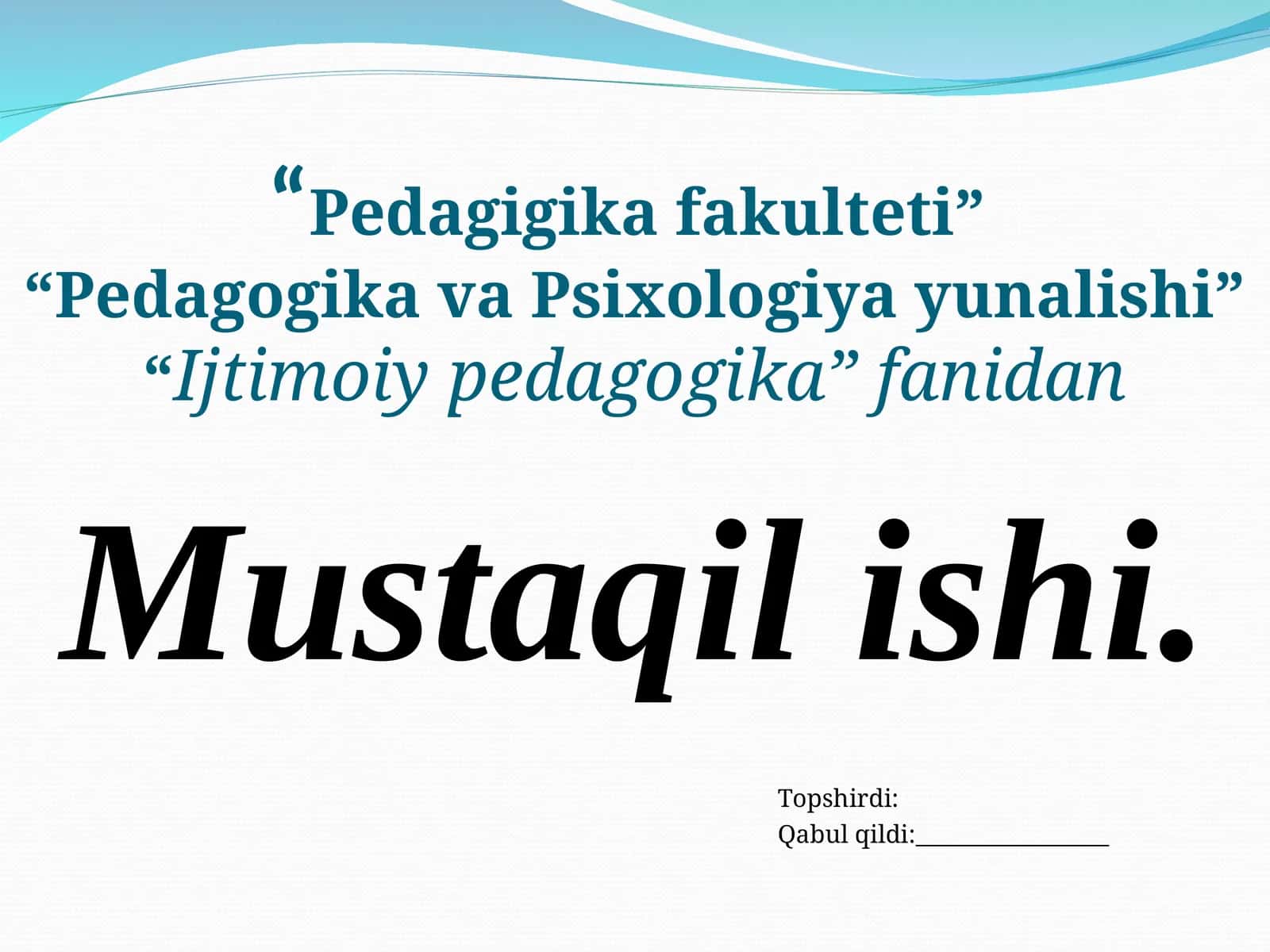 Ijtimoiy-pedagogik texnologiyalar