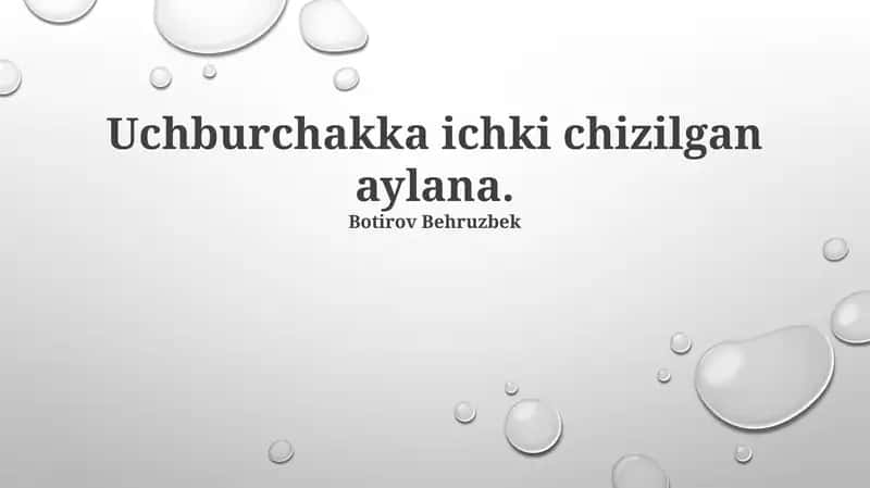 Uchburchakka Ichki Tekislangan Doira