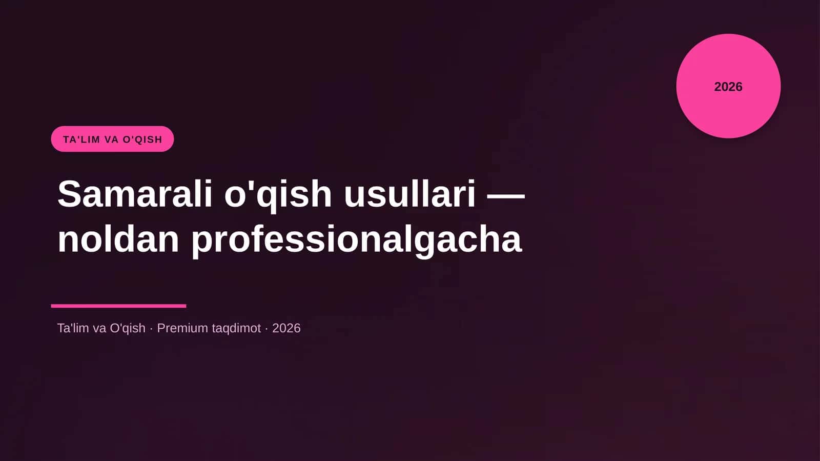 Samarali o'qish usullari — noldan professionalgacha