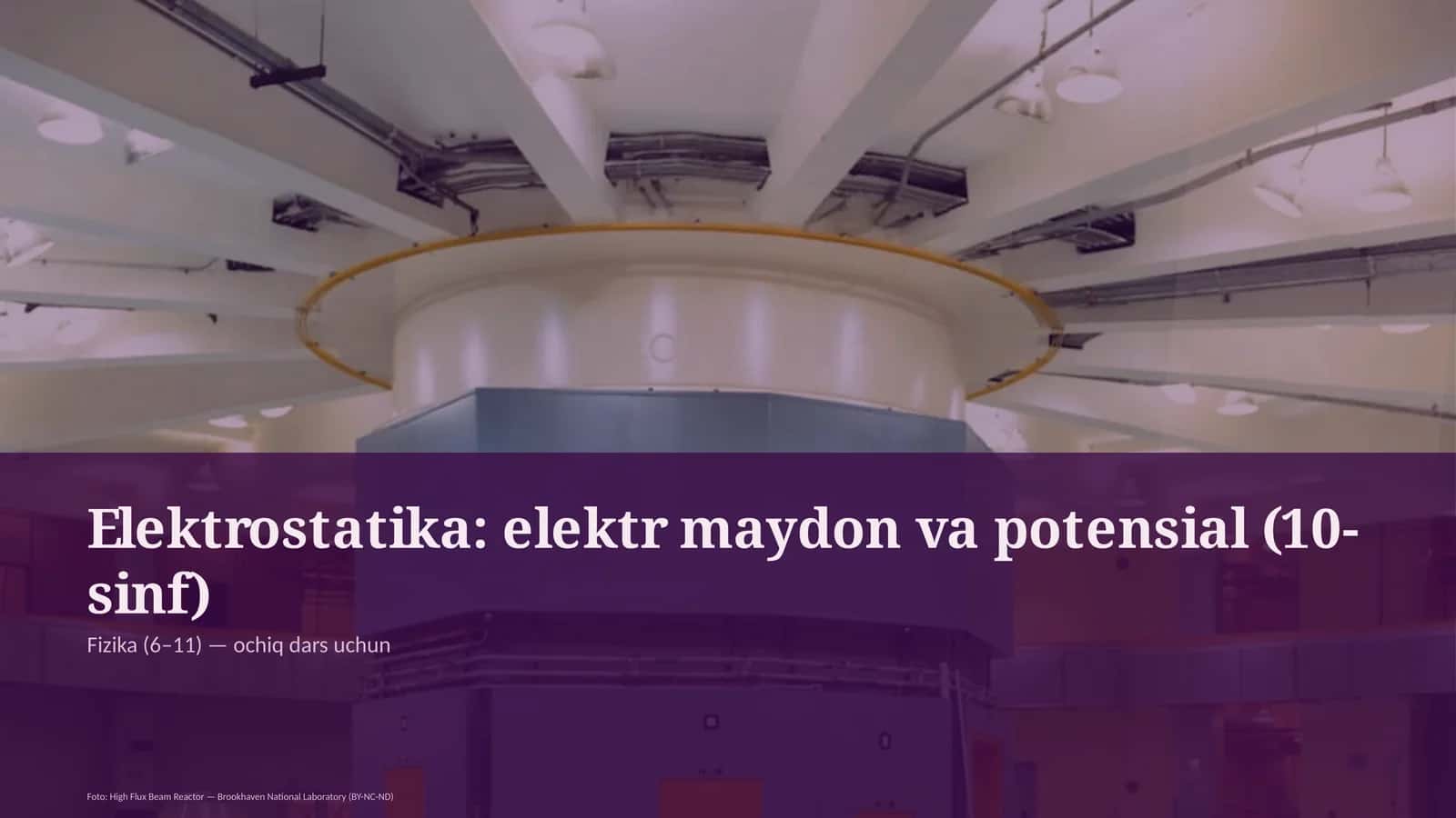 Elektrostatika: elektr maydon va potensial (10-sinf)