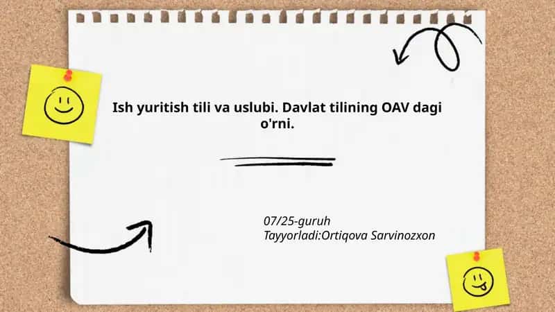 Ish yuritish tili va uslubi