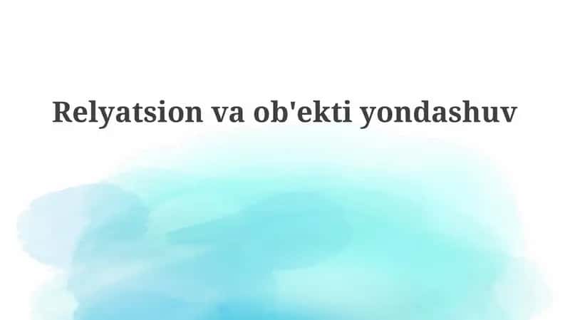 Relyatsionvaob'ektiyondashuv