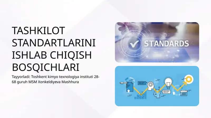 Tashkilot standartlarini ishlab chiqish bosqichlari