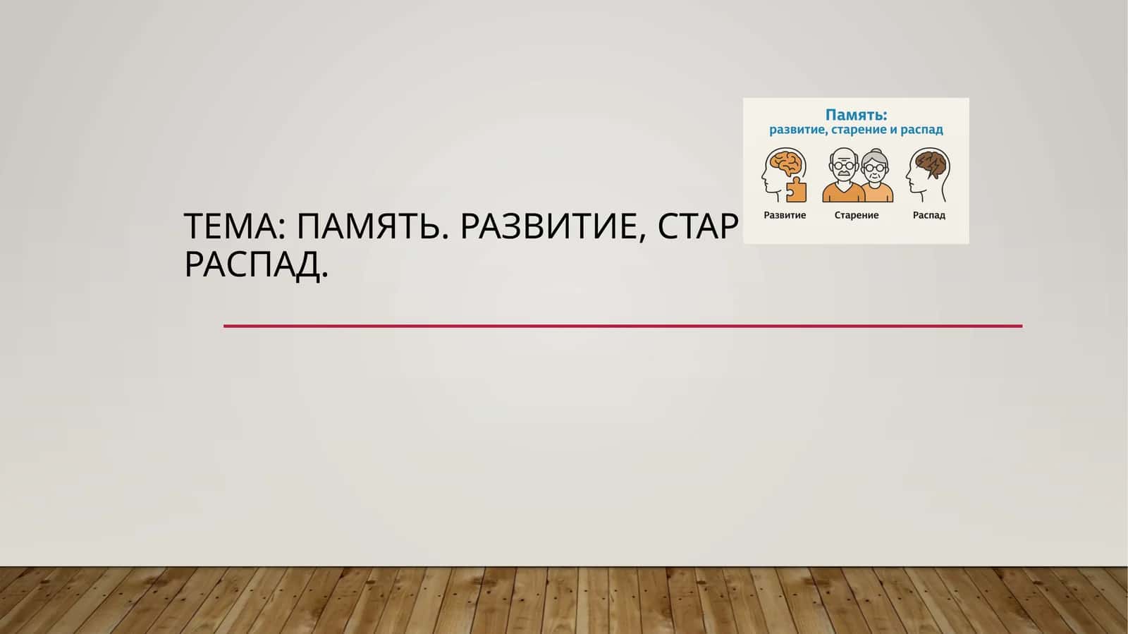 Память. Развитие, старение и распад