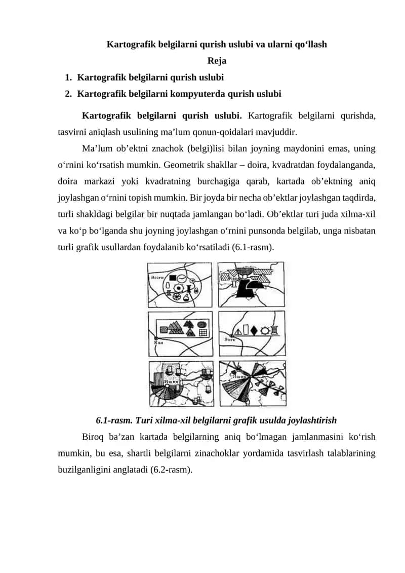 Kartografik belgilarni qurish uslubi
