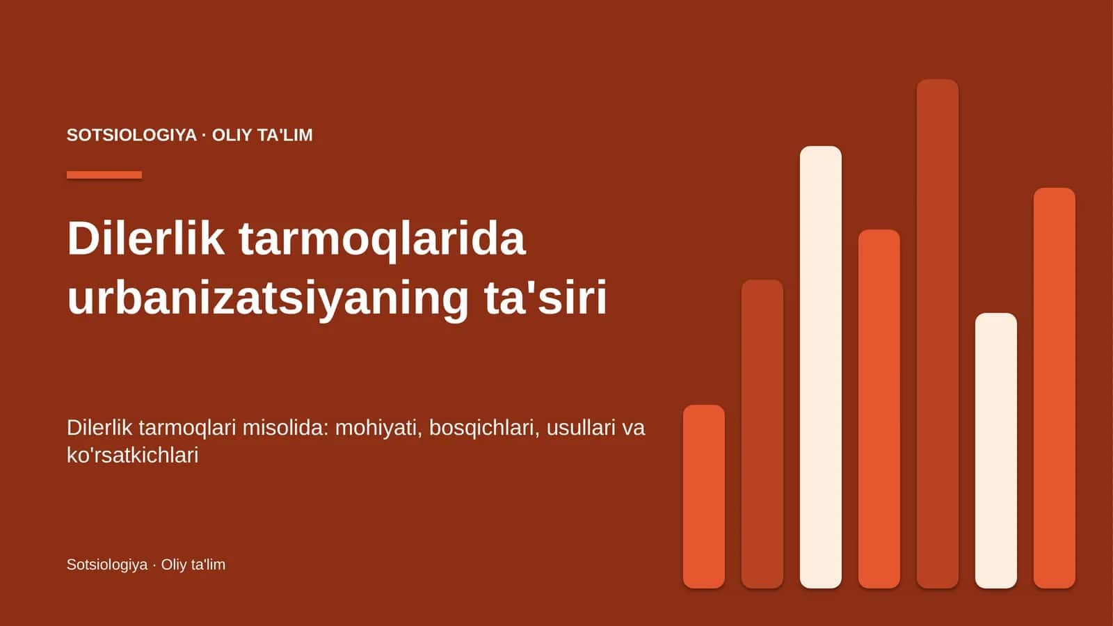Urbanizatsiyaning ta'siri: mohiyati