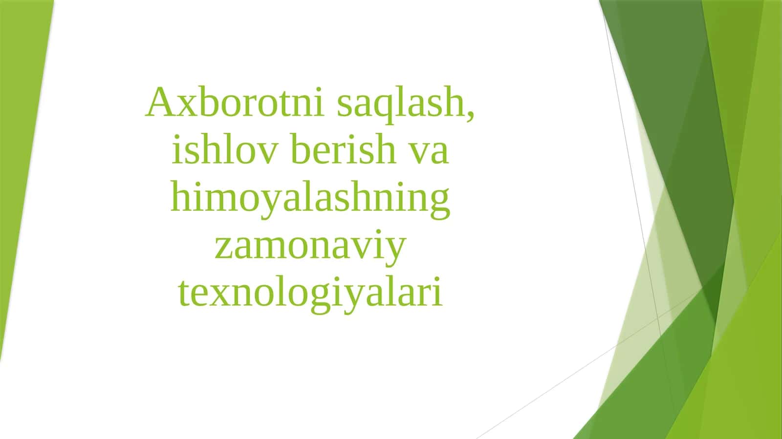 Axborot texnologiyalari