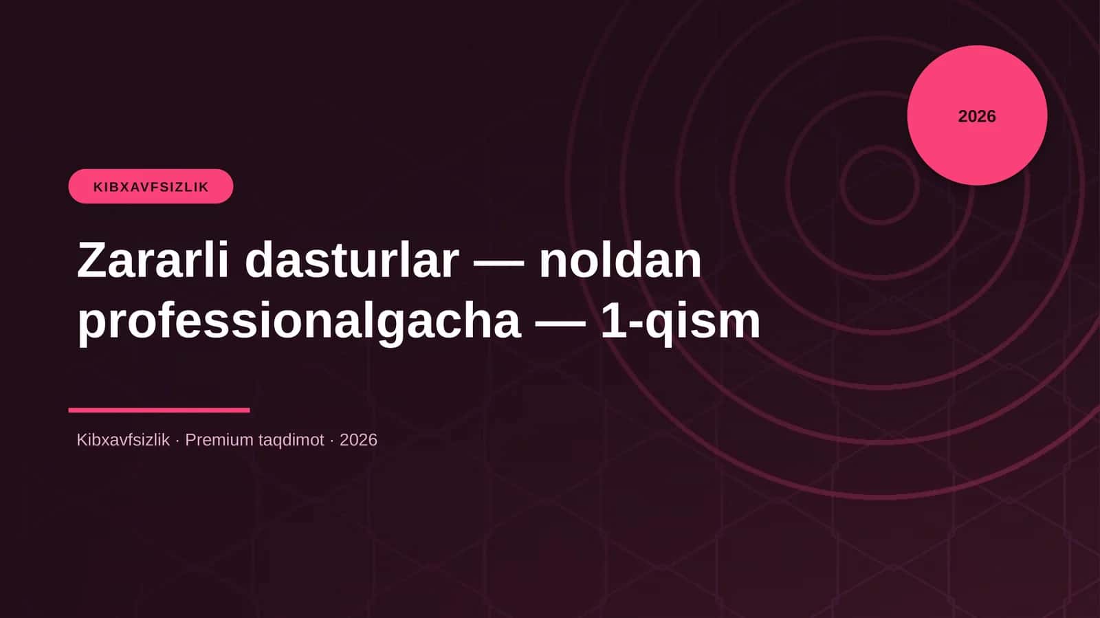 Zararli dasturlar — noldan professionalgacha — 1-qism