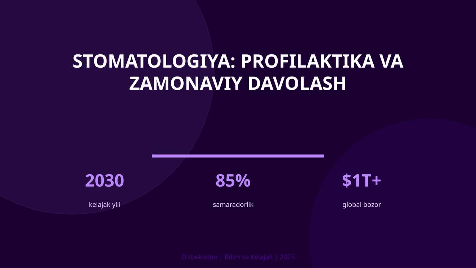 Stomatologiya: Profilaktika va Zamonaviy Davolash