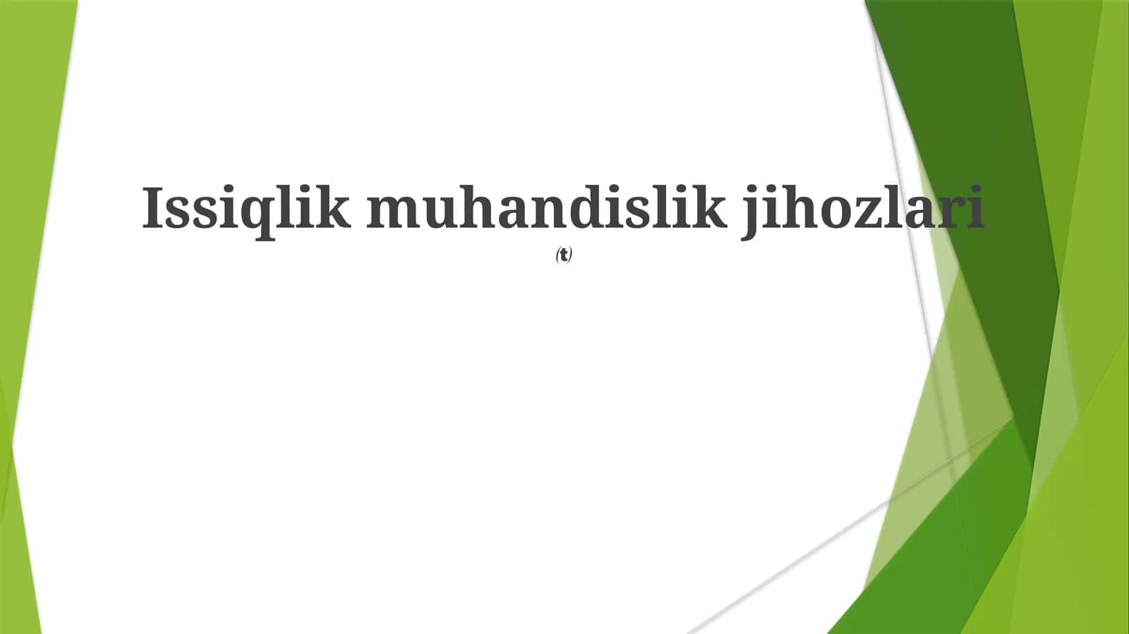 Issiqlik muhandislik jihozlari