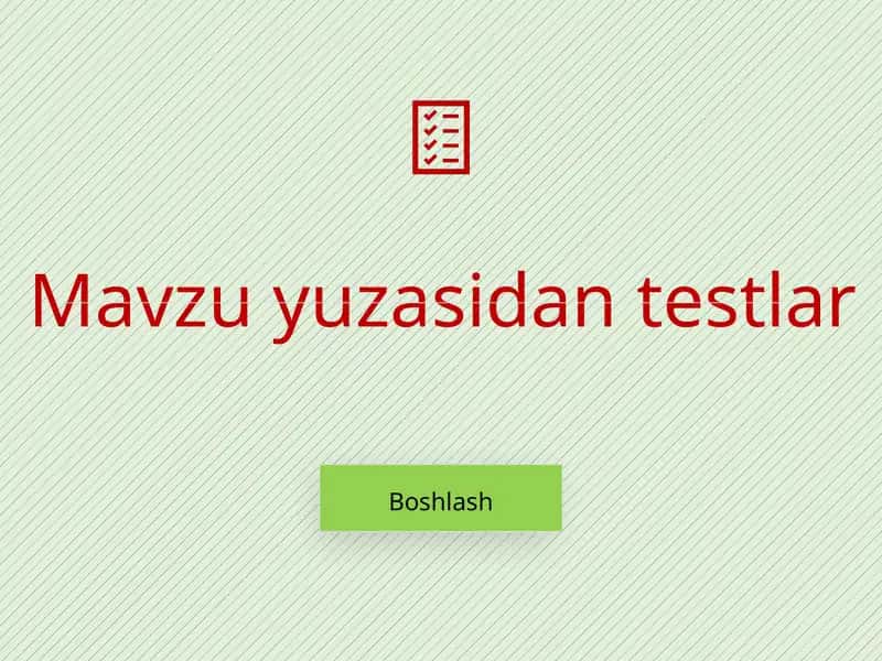 Ochiq dars uchun viktorina