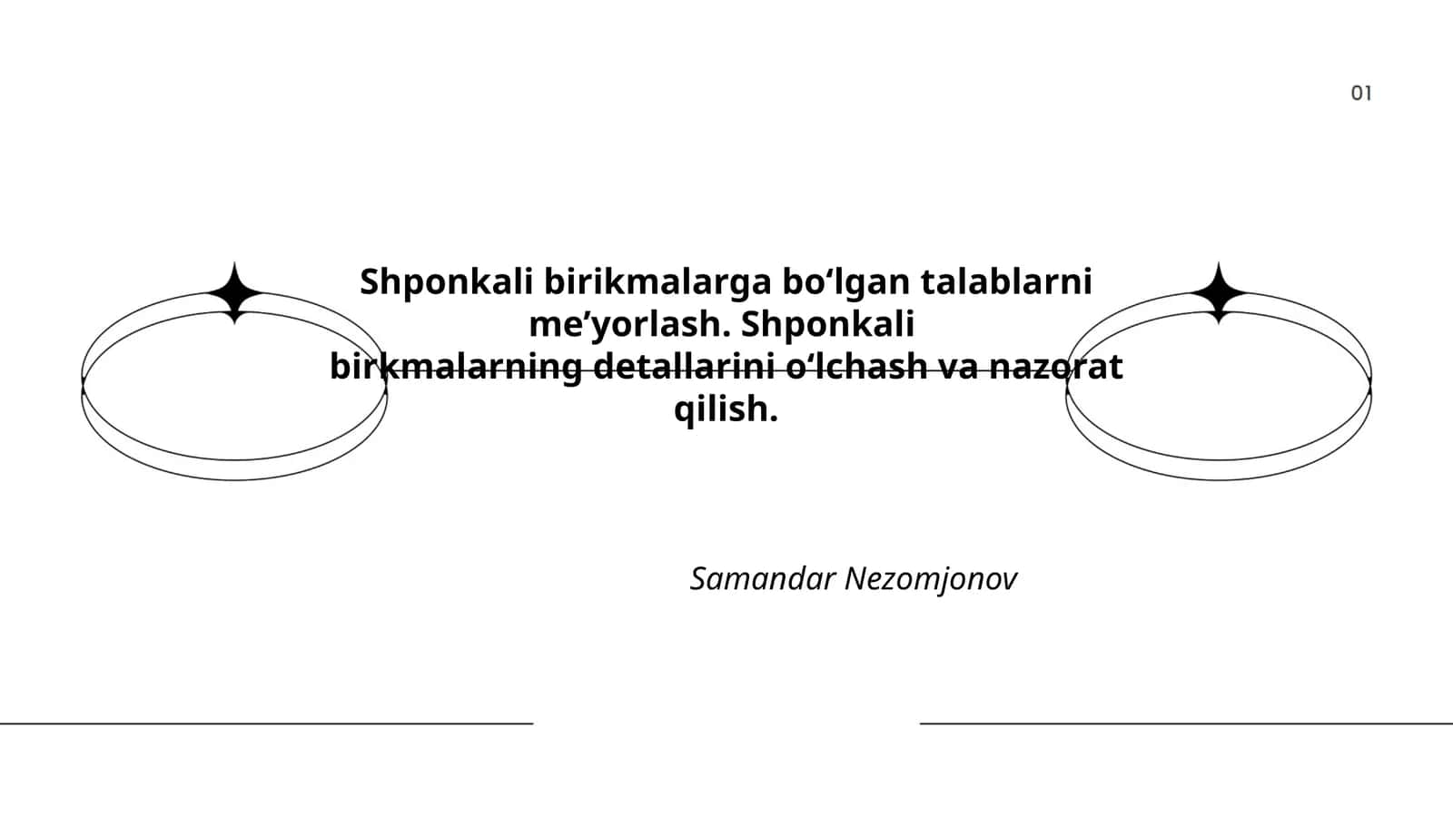 Shponkalibirkmalarning me'yorlanishi