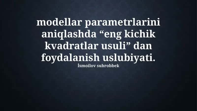 Eng kichik kvadratlar usuli