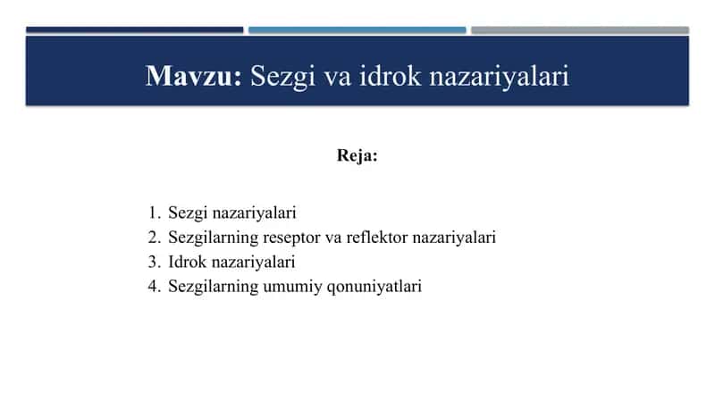 Sezgi va idrok nazariyalari