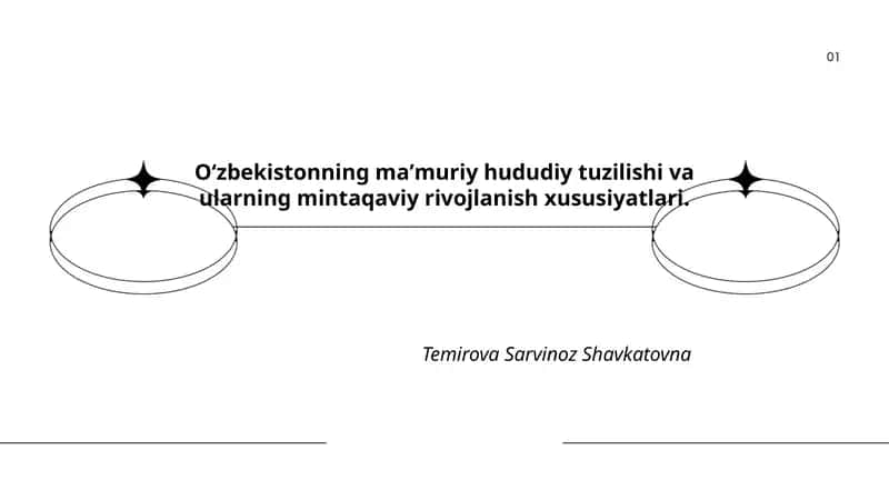 O‘zbekistonning maʼmuriy hududiy tuzilishi va ularning mintaqaviy rivojlanish xususiyatlari