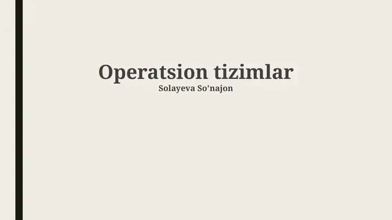 Operatsion tizimlar