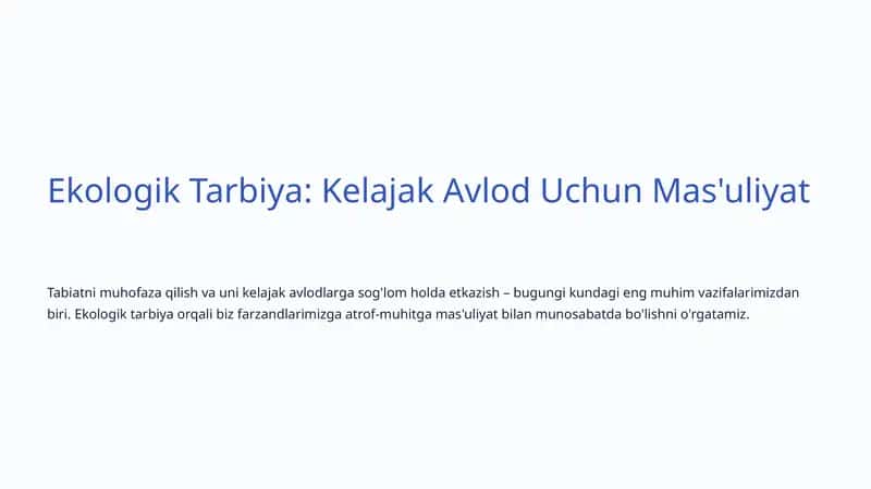 Ekologik Tarbiya