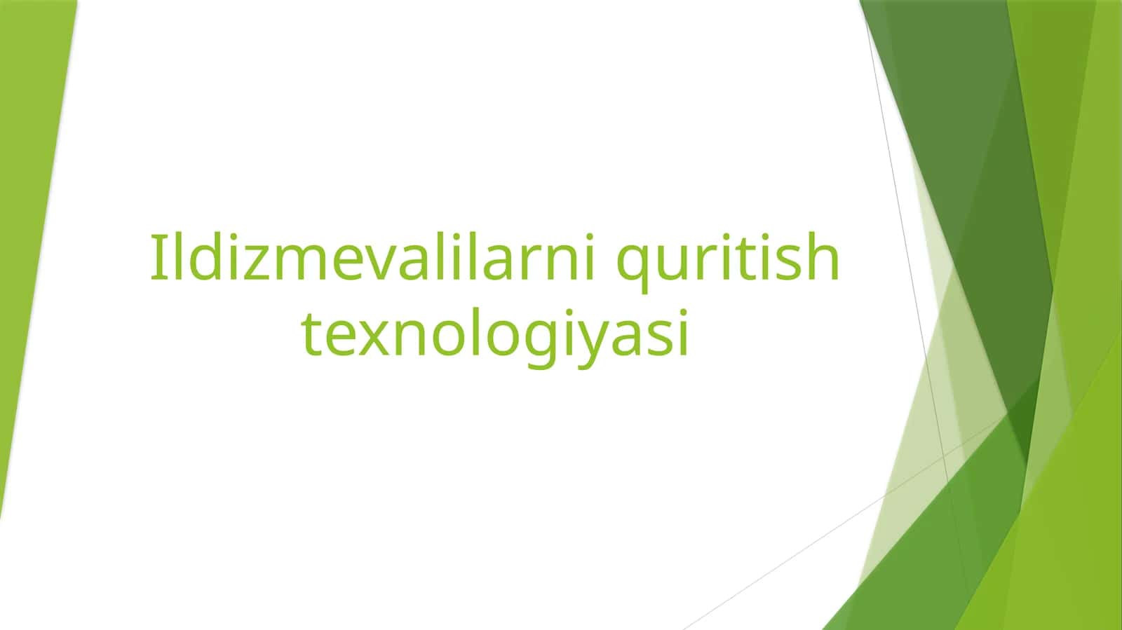 Ildizmevalilarni quritish texnologiyasi