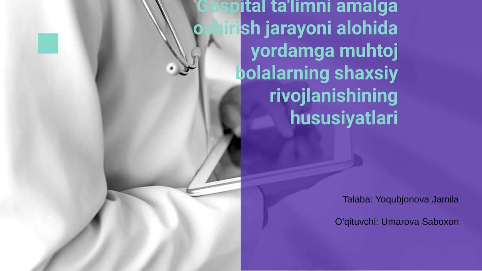 Gospital ta'limini amalga oshirish