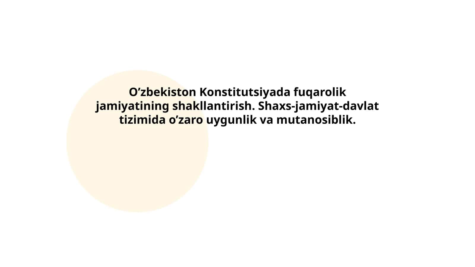 O‘zbekiston Konstitutsiyasida fuqarolik jamiyati tushunchasi