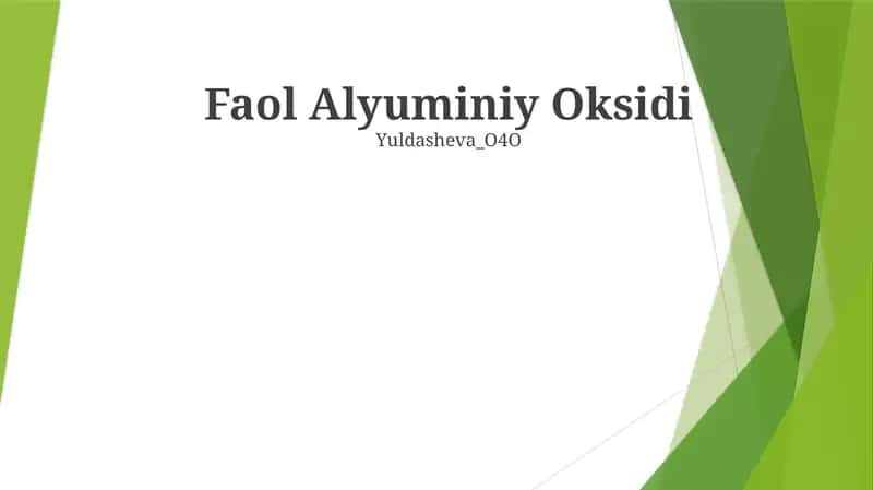Faol Alyuminiy Oksidi
