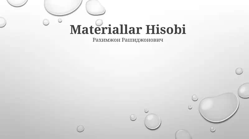Materiallar Hisobi