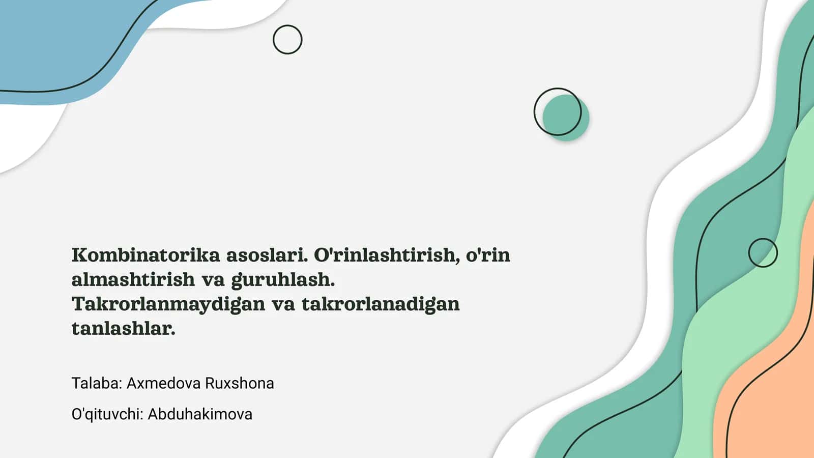 Kombinatorika asoslari