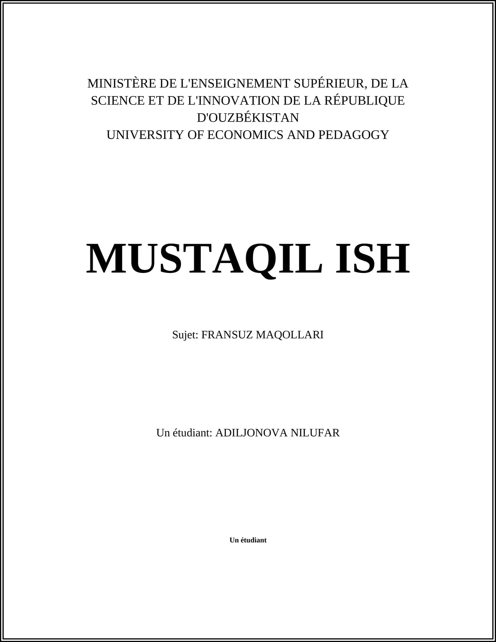 FRANSUZ MAQOLLARI