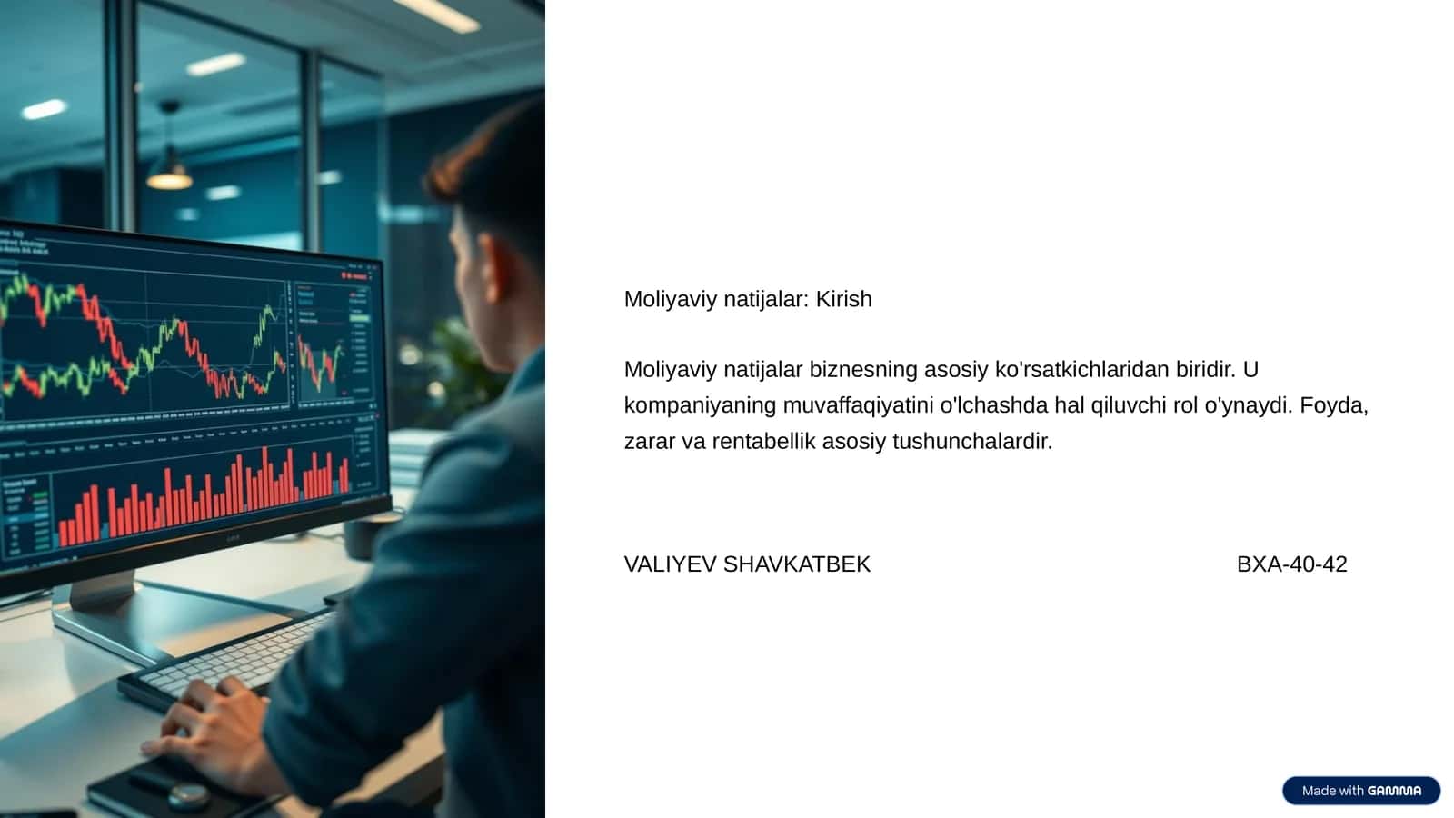 Moliyaviy natijalar: Kirish